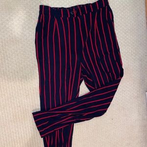 Navy and red tapered pant